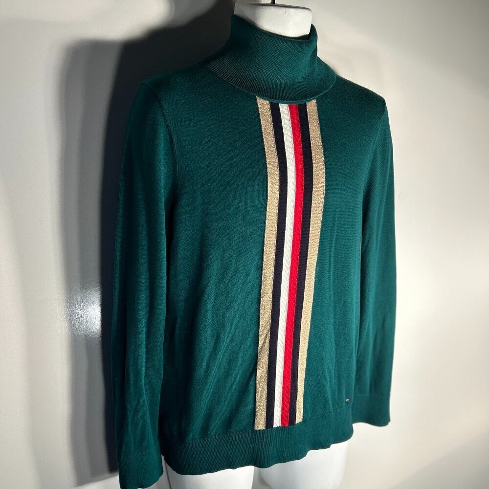 Tommy Hilfiger SZM Hunter Green Turtleneck Vintage 80 Classic Retro Preppy Old $